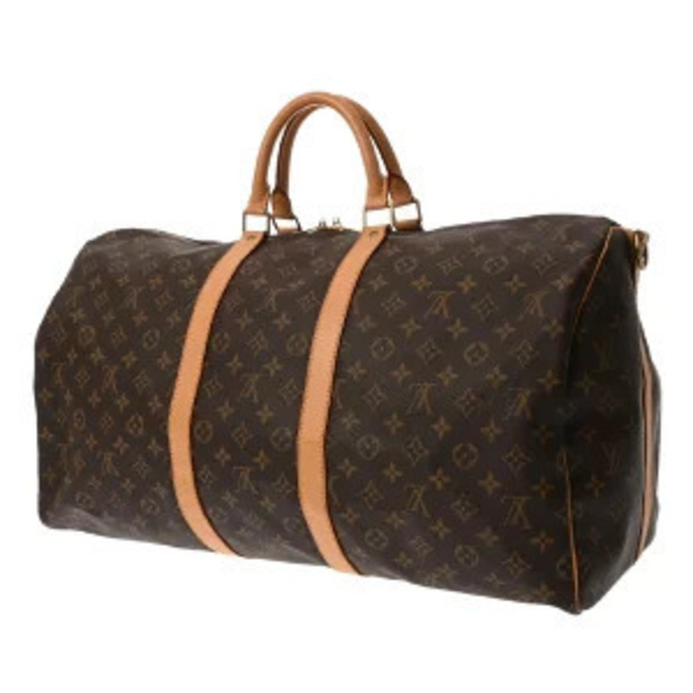 Louis Vuitton Boston Keepall Brown Bag Bandouliere Monogram Canvas Brown